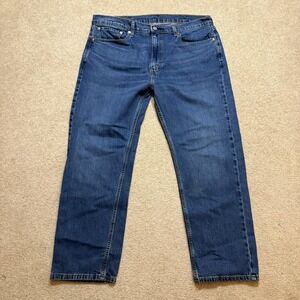 Levis 505 Jeans Mens 38x29 Blue Regular Fit Straight Leg Denim Pants Casual